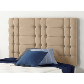 Somnior  5FT Bliss King 32 inches Plush Beige Headboard With Wooden Struts