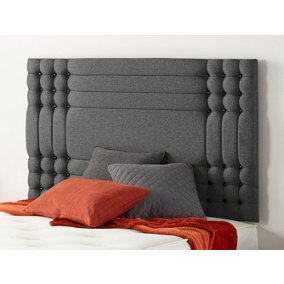 Somnior  5FT Flexby King 32 inches Tweed Charcoal Headboard With Wooden Struts