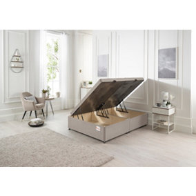 Somnior 5FT Millbank Ottoman Bed-Side Opening-Silver Plush