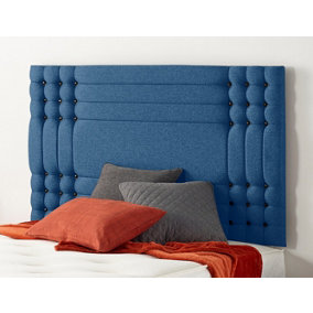 Somnior  6FT Flexby Super King 32 inches Plush Navy Headboard With Wooden Struts