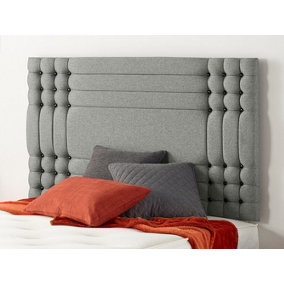 Somnior  6FT Flexby Super King 32 inches Silver Linen Headboard With Wooden Struts
