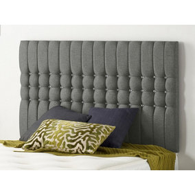Somnior  6FT Galaxy Super King 32 inches Grey Linen Headboard With Wooden Struts
