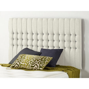 Somnior  6FT Galaxy Super King 32 inches Plush Ivory Headboard With Wooden Struts