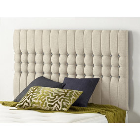 Somnior  6FT Galaxy Super King 32 inches Tweed Natural Headboard With Wooden Struts