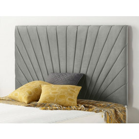 Somnior  6FT Platinum Super King 32 inches Silver Linen Headboard With Wooden Struts