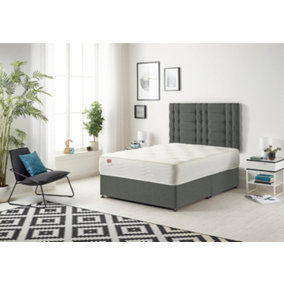 Somnior Bliss Linen Grey 2FT6 Memory Foam Divan Bed With Mattress & Headboard - Small Single