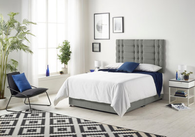 Somnior Bliss Linen Silver 5FT Memory Foam Divan Bed With Mattress & Headboard - King