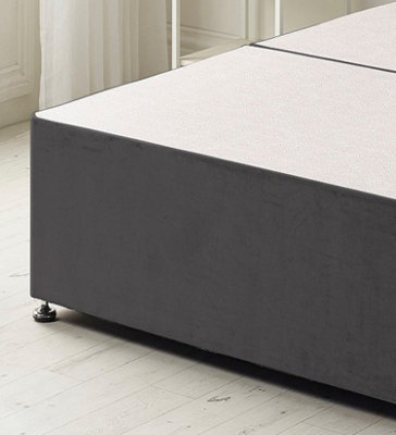 Somnior Bliss Plush Black Divan Bed Base With 2 Drawers And Headboard - Single