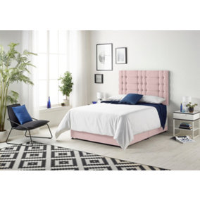 Somnior Bliss Plush Pink 2FT6 Memory Foam Divan Bed With 2 Drawers, Mattress & Headboard - Small Single