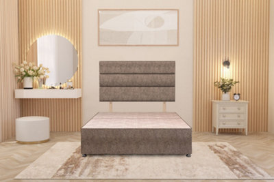 Somnior Chambery Tweed Fabric 6FT Super King Divan Bed Base with ...