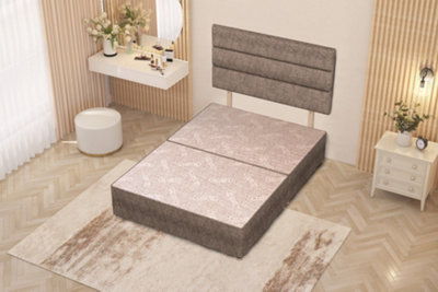 Somnior Chambery Tweed Fabric 6FT Super King Divan Bed Base with ...