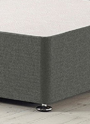 Somnior Flexby Linen Grey Divan Base With Headboard - Single