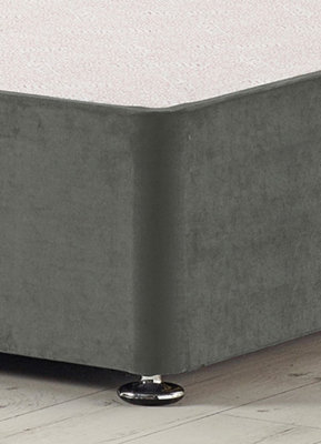 Somnior Flexby Plush Charcoal Divan Base With Headboard - Small Single