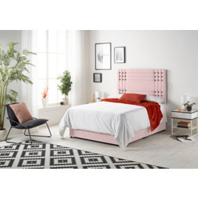 Somnior Flexby Plush Pink 3FT Memory Foam Divan Bed With 2 Drawers, Mattress & Headboard - Single
