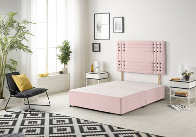 Somnior Flexby Plush Pink Divan Base With Headboard - Small Single