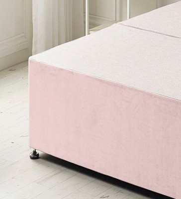 Somnior Flexby Plush Pink Divan Bed Base With 4 Drawers And Headboard - Small Double