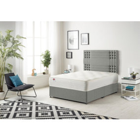 Somnior Flexby Silver Linen 5FT Memory Foam Divan Bed With Mattress & Headboard - King
