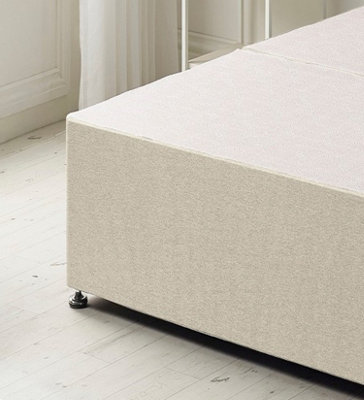 Somnior Flexby Tweed Natural Divan Bed Base With 2 Drawers And Headboard - Small Single