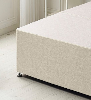 Somnior Flexby Tweed Natural Divan Bed Base With 4 Drawers And Headboard - Super King