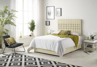 Beige small on sale double bed