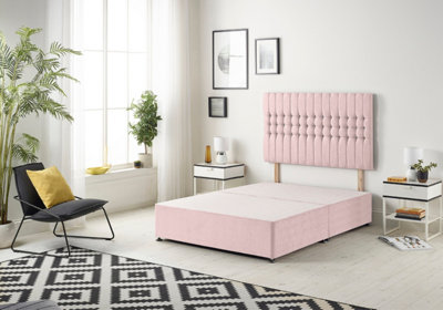 Somnior Galaxy Plush Pink Divan Base With Headboard - Single