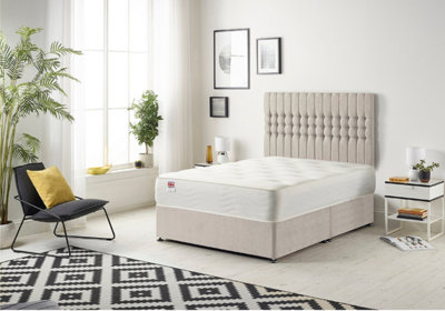 Somnior Galaxy Silver Plush 3FT Memory Foam Divan Bed With Mattress & Headboard - Single