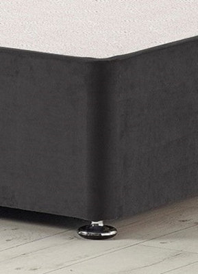 Somnior Platform Divan Base Plush Black With 4 Drawers - Double