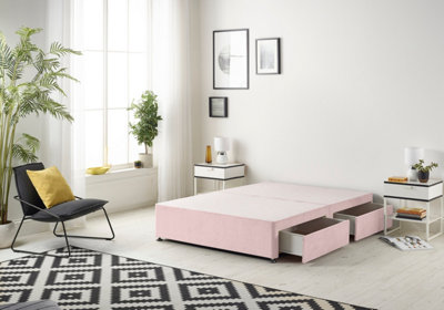 Somnior Platform Divan Base Plush Pink With 2 Drawers - Small Single