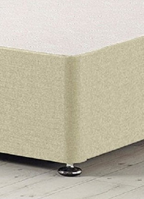 Somnior Platinum Linen Beige Divan Bed Base With 2 Drawers And Headboard - Single