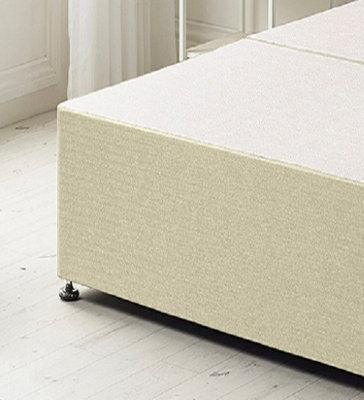 Somnior Platinum Linen Beige Divan Bed Base With 2 Drawers And Headboard - Single