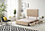 Somnior Platinum Plush Beige Divan Bed Base With 4 Drawers And Headboard - Double