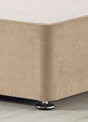 Somnior Platinum Plush Beige Divan Bed Base With 4 Drawers And Headboard - Double