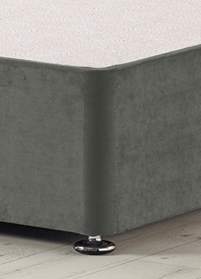 Somnior Platinum Plush Charcoal Divan Base With Headboard - Small Double