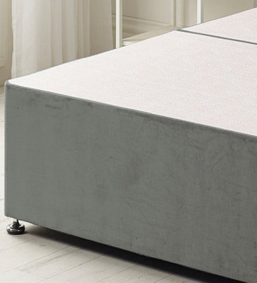 Somnior Platinum Plush Charcoal Divan Bed Base With 2 Drawers And Headboard - Small Double