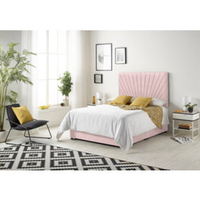 Somnior Platinum Plush Pink 4FT Memory Foam Divan Bed With 2 Drawers, Mattress & Headboard - Small Double