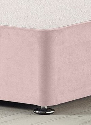 Somnior Platinum Plush Pink Divan Bed Base With 2 Drawers And Headboard - Single