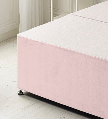 Somnior Platinum Plush Pink Divan Bed Base With 2 Drawers And Headboard - Single