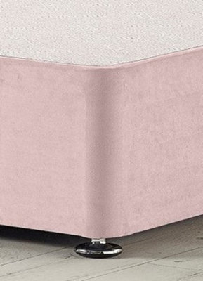 Somnior Platinum Plush Pink Divan Bed Base With 2 Drawers And Headboard - Small Double