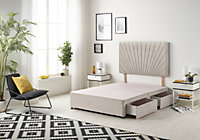 Somnior Platinum Plush Silver Divan Bed Base With 2 Drawers And Headboard - Small Single