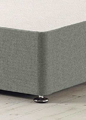 Somnior Platinum Silver Linen Divan Base With Headboard - Double