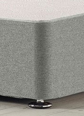 Somnior Platinum Tweed Grey Divan Base With Headboard - Single