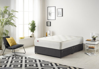 Somnior Plush Black Memory Foam Divan Bed With Mattress And 4 Drawers - Double