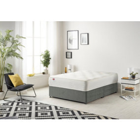 Somnior Plush Charcoal Memory Foam Divan Bed With Mattress - Double