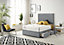 Somnior Plush Charcoal Platinum Sprung Memory Foam Divan Bed with 1 End Drawer & Headboard - Double