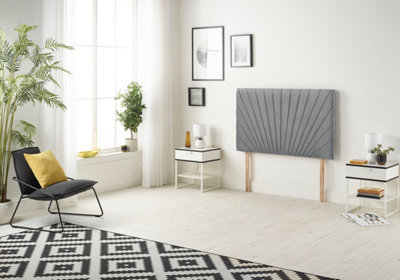 Somnior Plush Charcoal Platinum Sprung Memory Foam Divan Bed with 2 Drawers (Same Side) & Headboard - Single