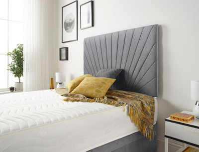 Somnior Plush Charcoal Platinum Sprung Memory Foam Divan Bed with No Drawers & Headboard - Super King