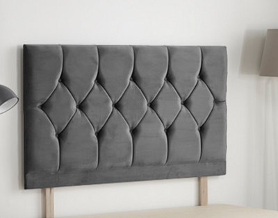 Somnior Plush Charcoal Ziggy Divan Base With Headboard - Single