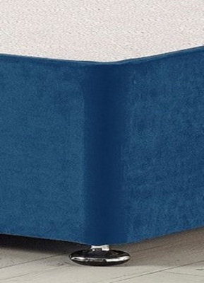 Somnior Plush Navy Bliss Divan Base With Headboard - Double