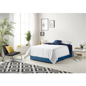 Somnior Plush Navy Memory Foam Divan Bed With Mattress And 2 Drawers -Single