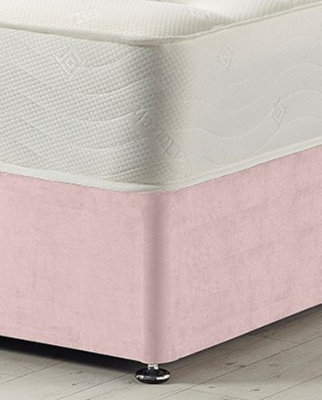 Somnior Plush Pink Memory Foam Divan Bed With Mattress And 2 Drawers - Small Single